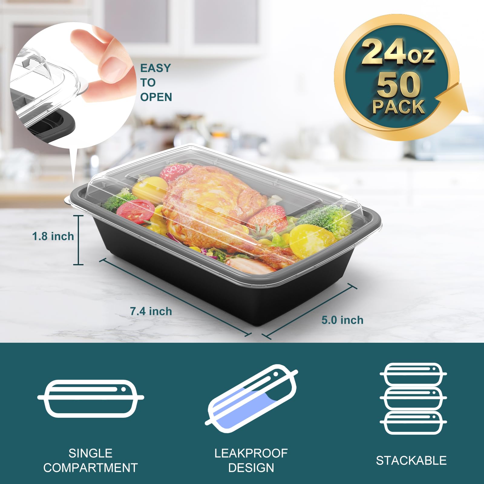 WGCC airtight lids keep meals fresh and prevent fridge odors from seeping in