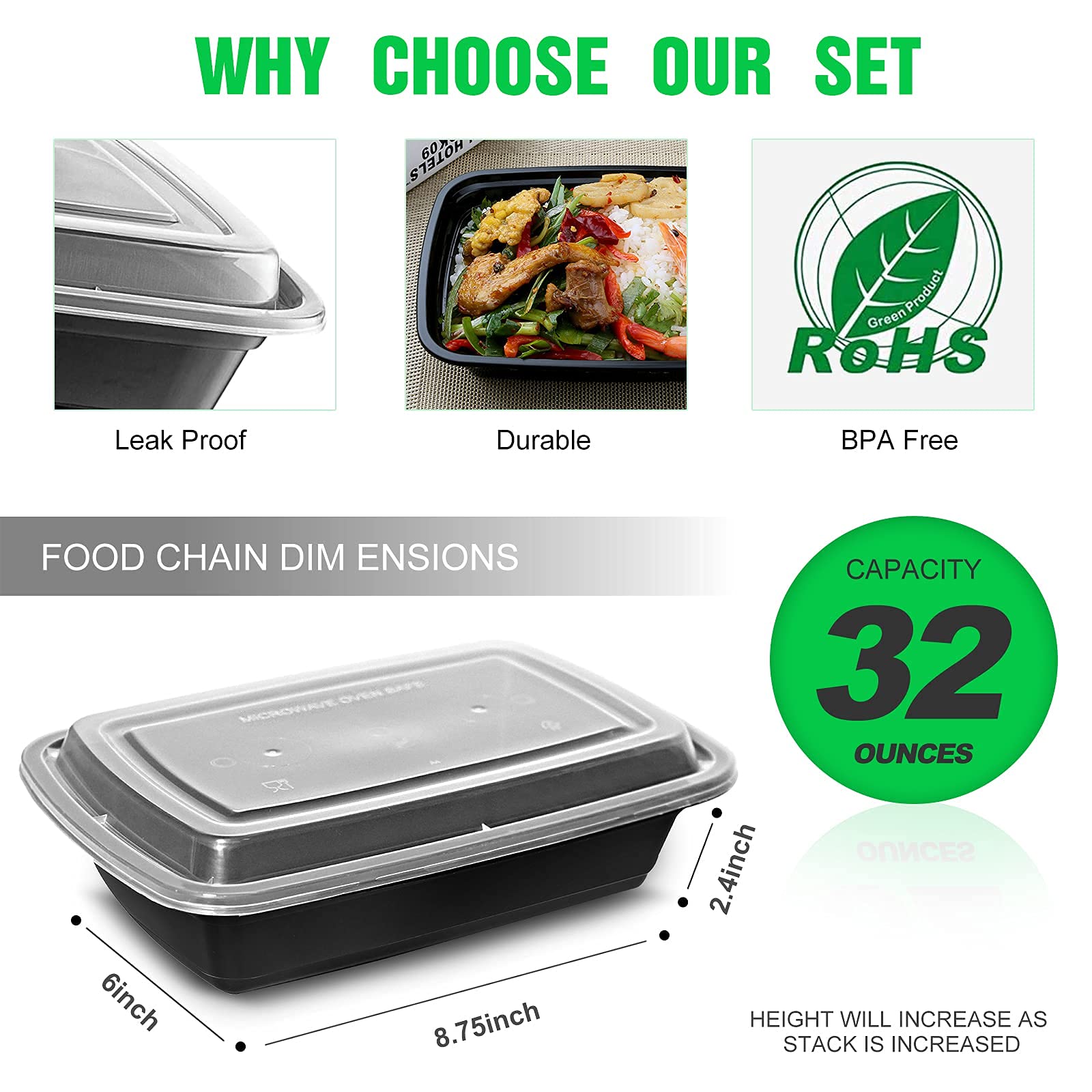 WGCC meal prep container with microwave-safe design for quick reheating