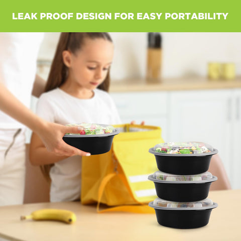 WGCC round meal prep bowls that stack neatly with lids for easy storage