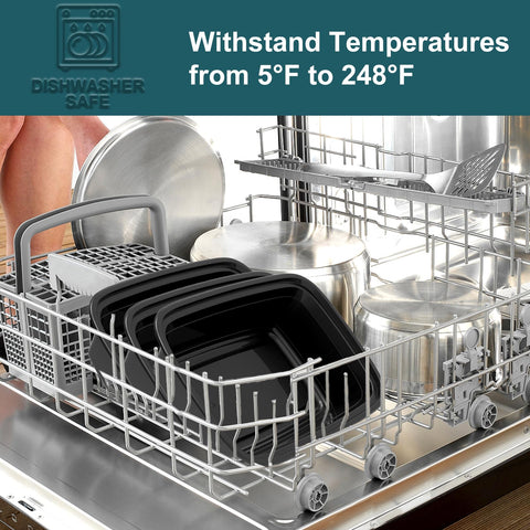 WGCC reusable or recyclable containers, top-rack dishwasher safe.