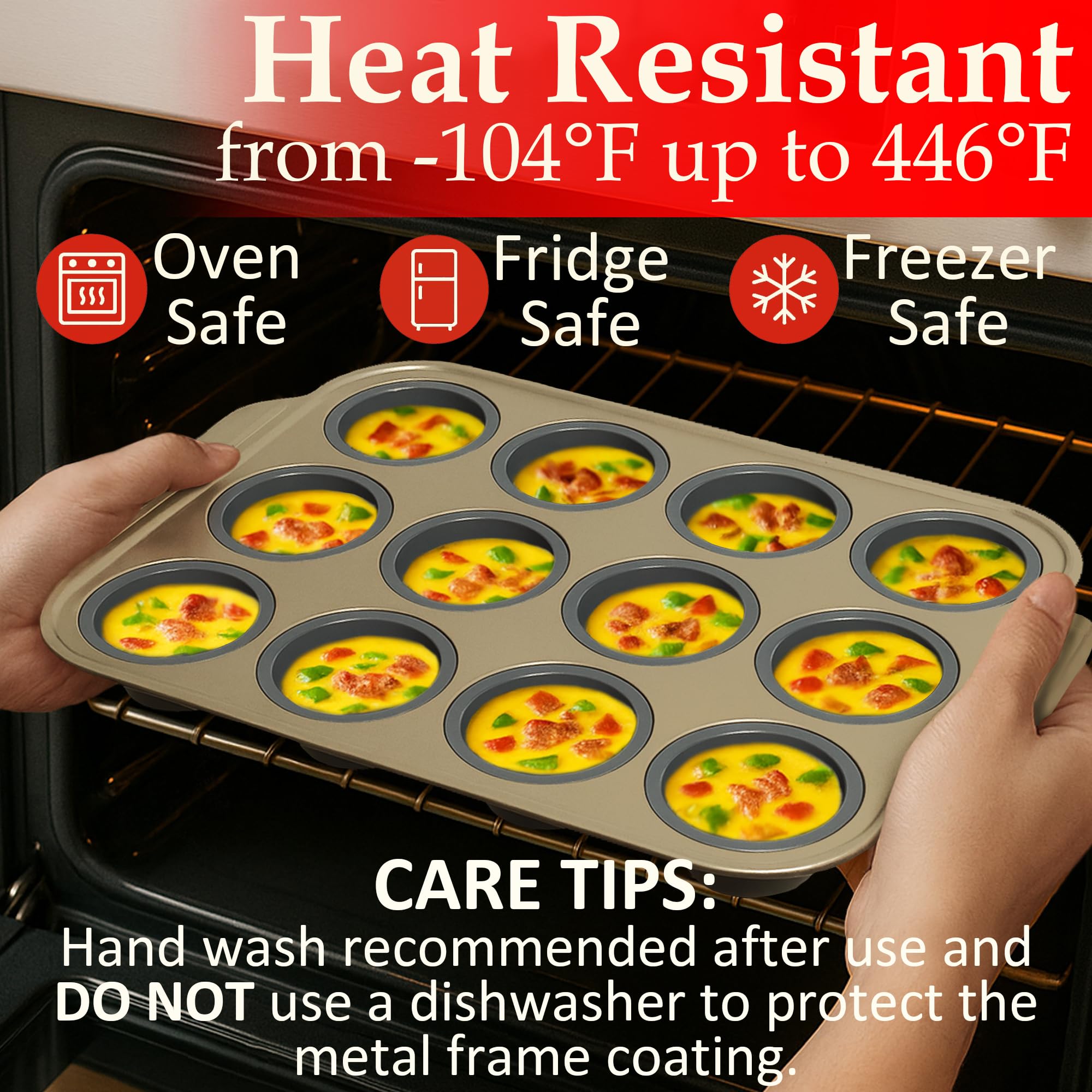 Whalead oven-safe up to 446°F for versatile baking.