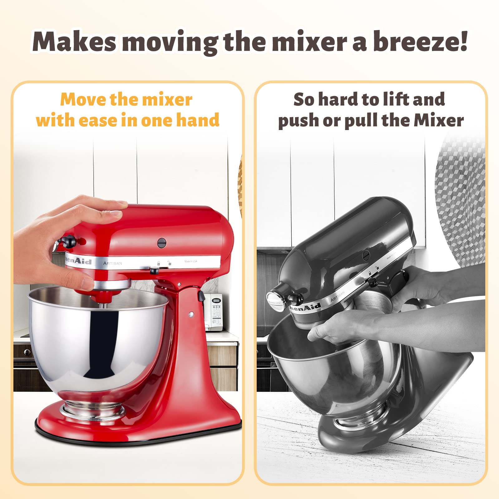 Whaleme mixer slider mat protects countertops during effortless repositioning.