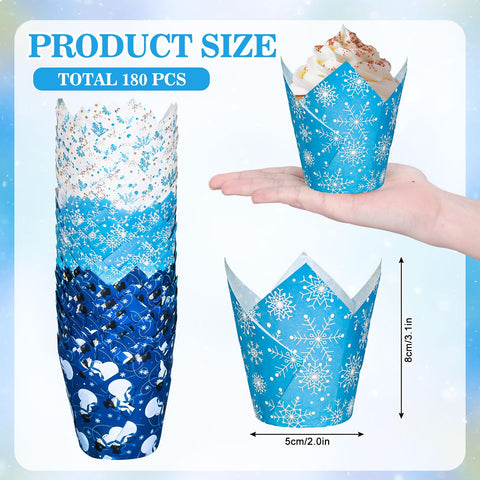 Whaline blue-white snowman pattern liners for holiday treats