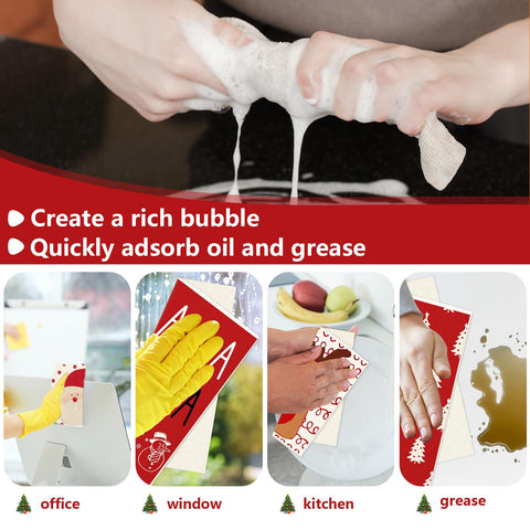 Whaline cozy kitchen dishcloth design captures holiday vibes during cleanup