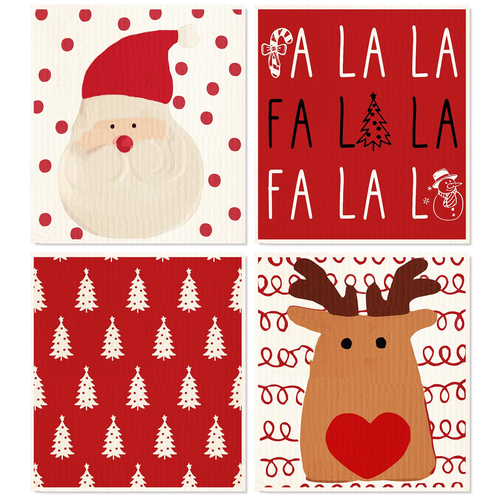 Whaline Christmas dishcloth Santa design for festive kitchen cleanup