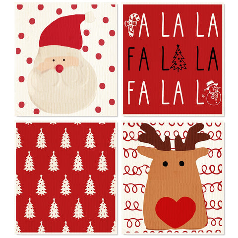 Whaline Christmas dishcloth Santa design for festive kitchen cleanup