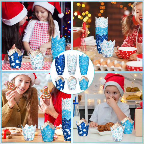 Whaline Christmas winter party cupcake wrappers brighten desserts