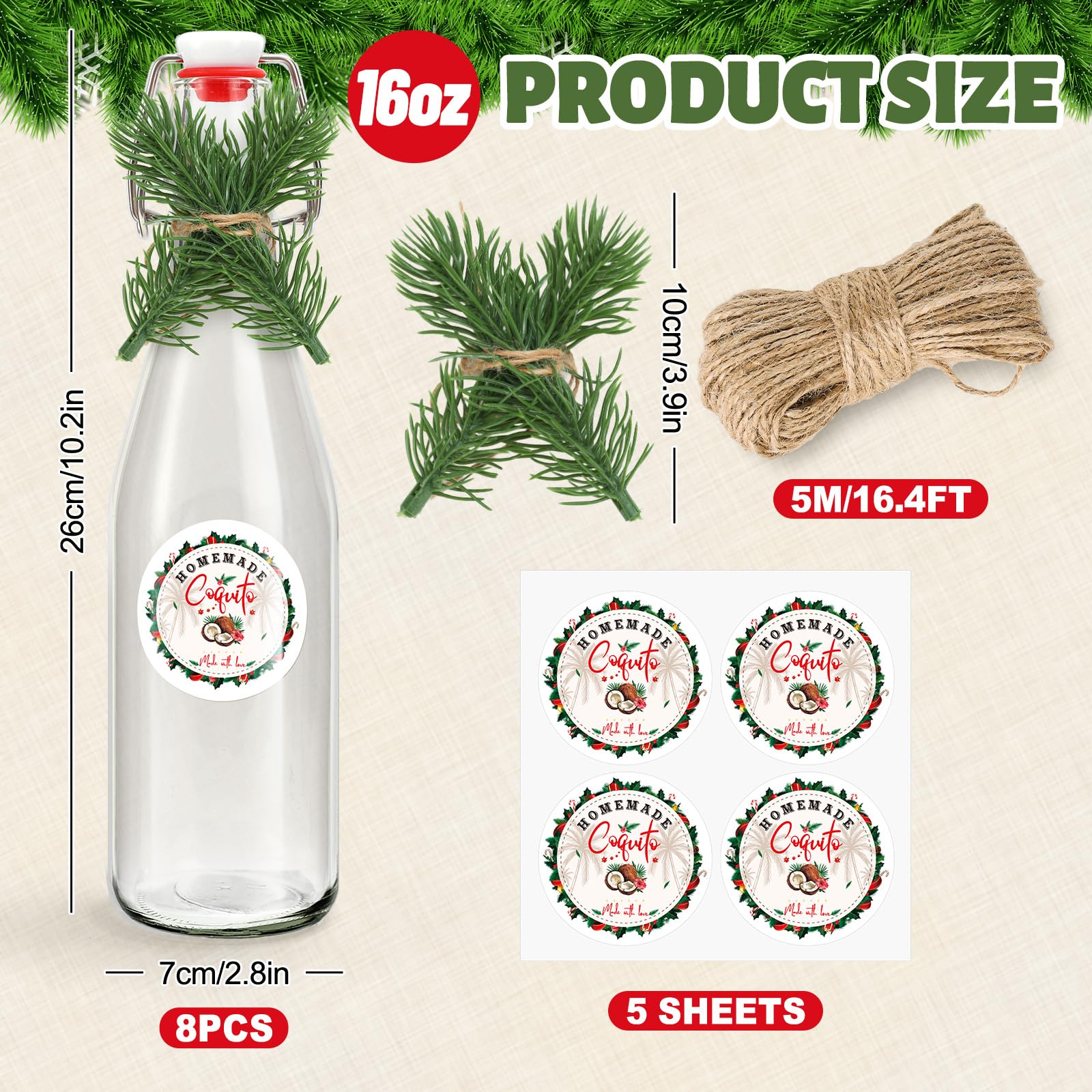 Whaline clear glass bottle with swing-top close-up highlighting design