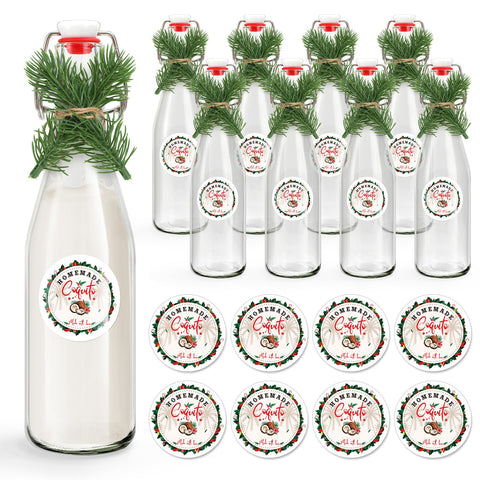 Whaline coquito swing-top bottle 16oz showcases beverage in clear glass for festive serving
