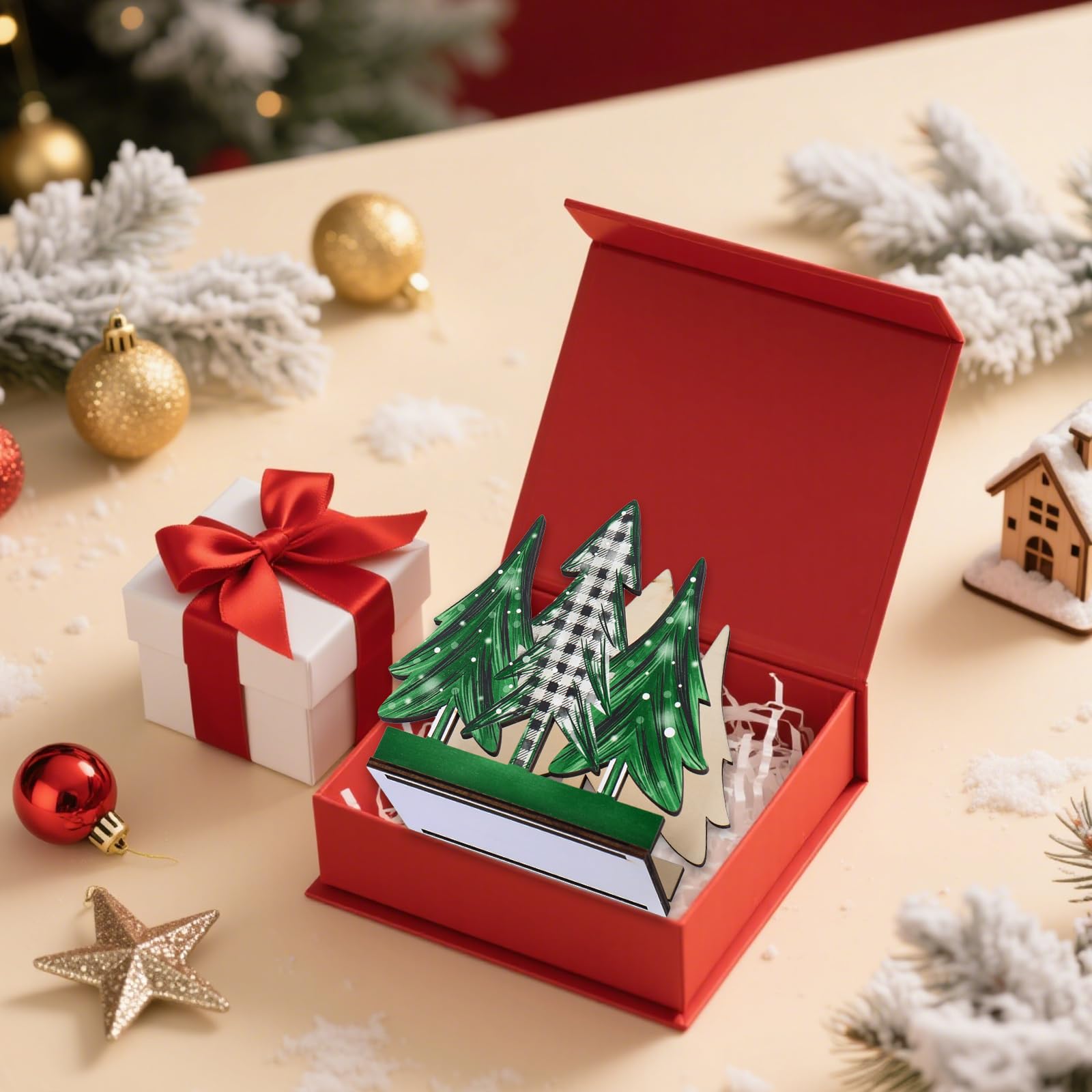 Whaline holiday table decor napkin dispenser suitable for gatherings.