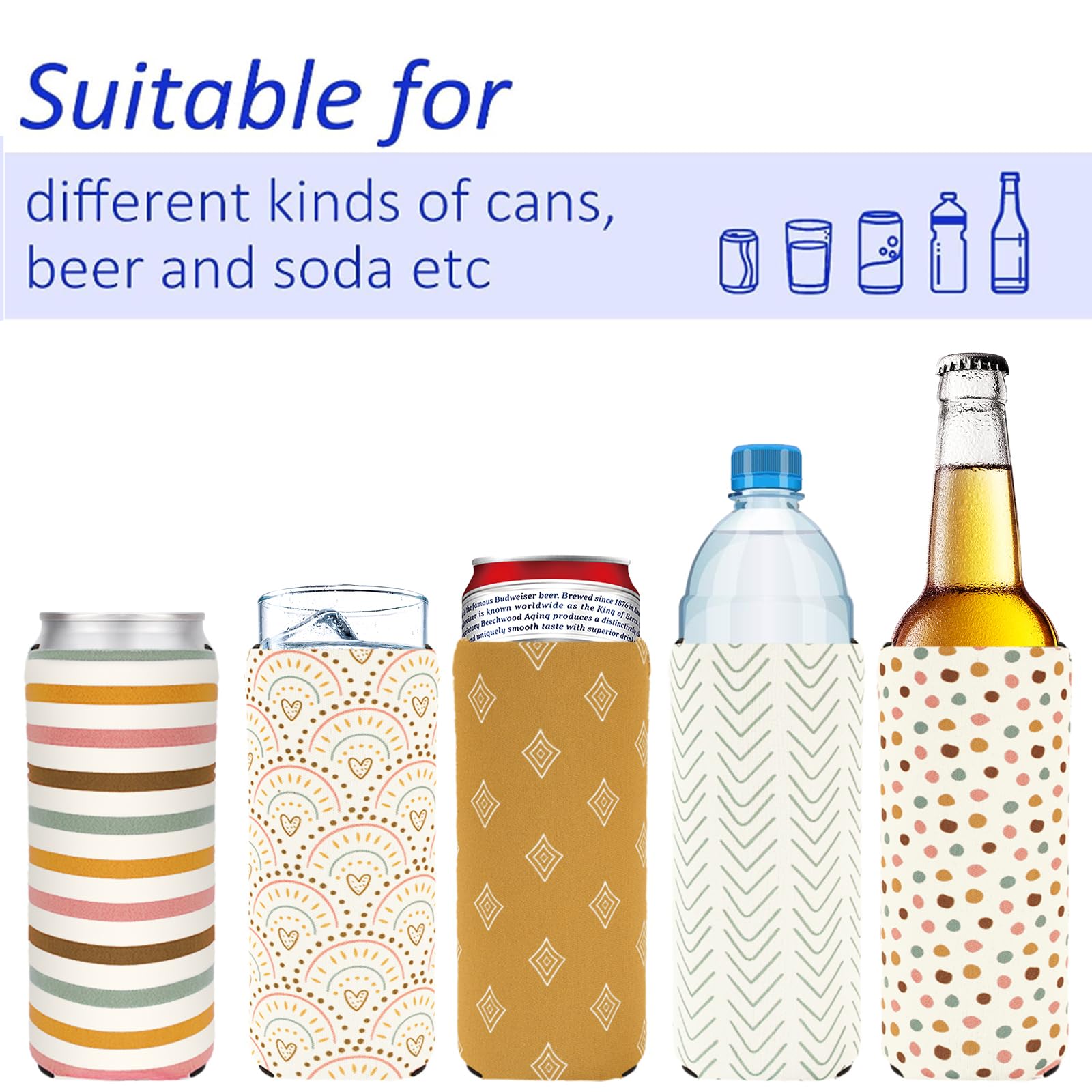 Whaline sleeves fit 12oz cans securely, reducing slips.