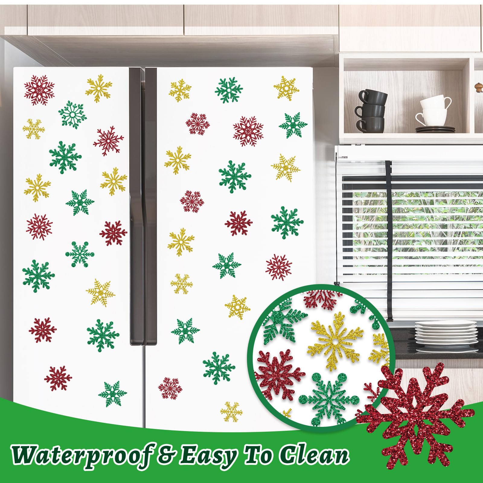 Whaline snowflake magnets securely attach without surface damage