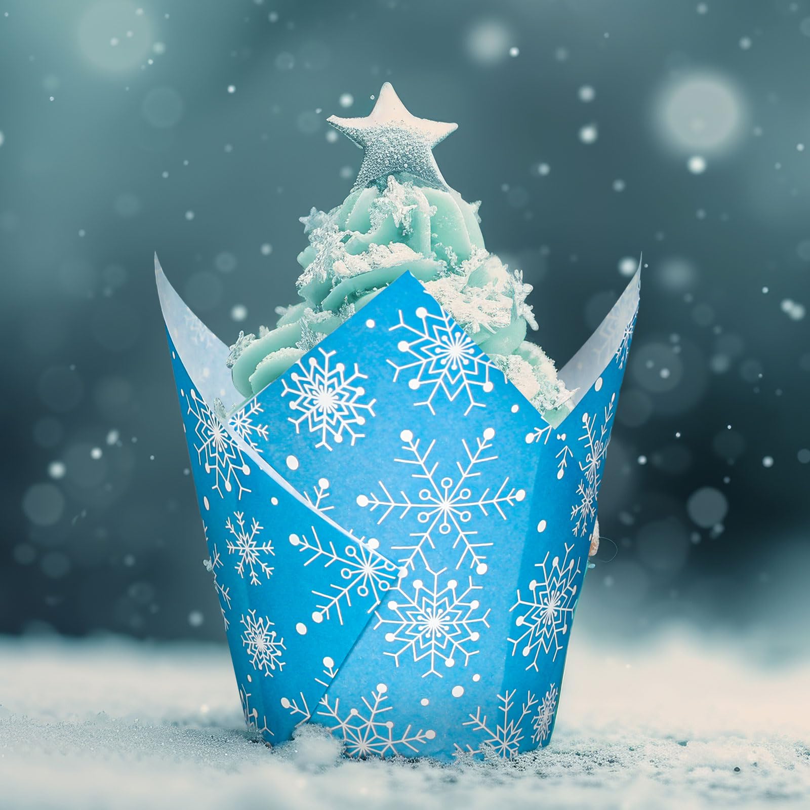 Whaline snowflake tulip baking cups enhance family gatherings