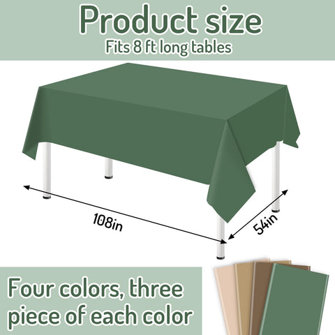 Whaline sage green woodland tablecloth elegantly draped on a table