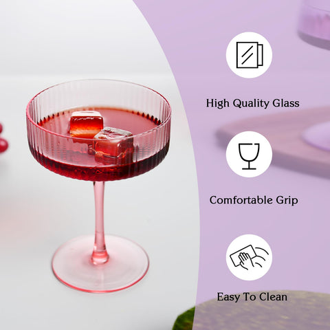 whatAmug lead-free crystal coupe glass showcase clear beverage view