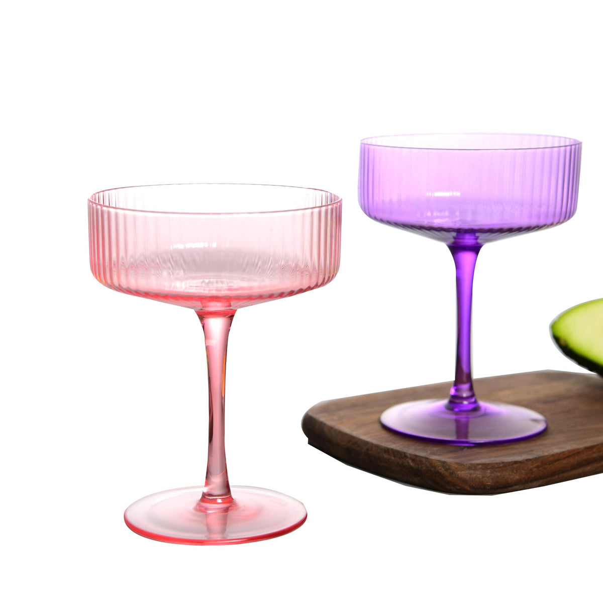 whatAmug ribbed coupe glass pink ideal for elegant cocktails