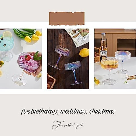 whatAmug wine, champagne, and dessert uses for coupe glasses.