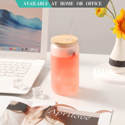 WHEATHUSK 16oz glass tumbler used for beer, juice, soda, or iced coffee.