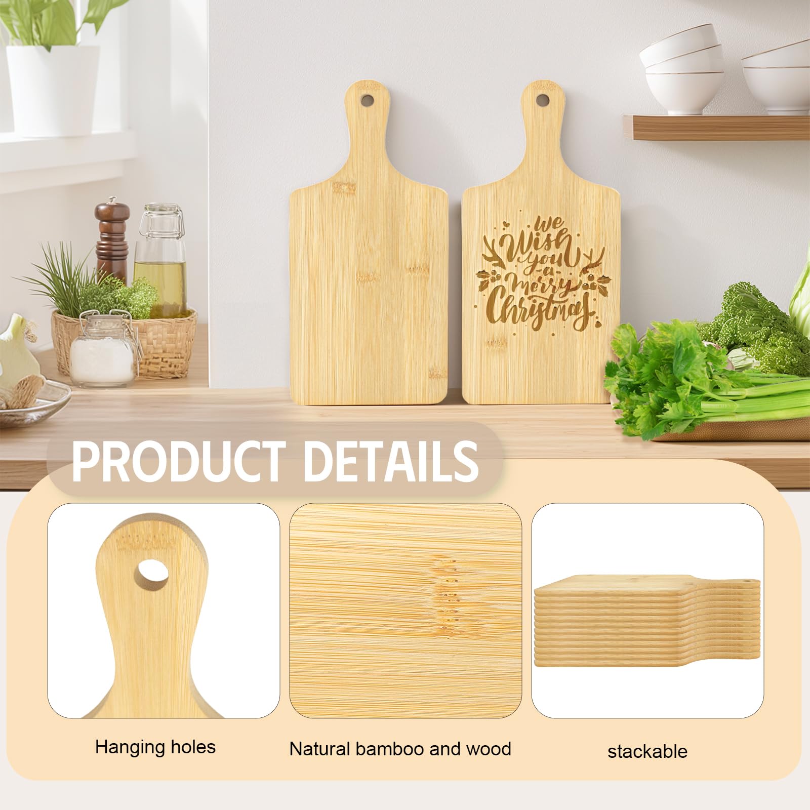 WHEATHUSK bamboo charcuterie boards on a serving tray for meats and cheeses.