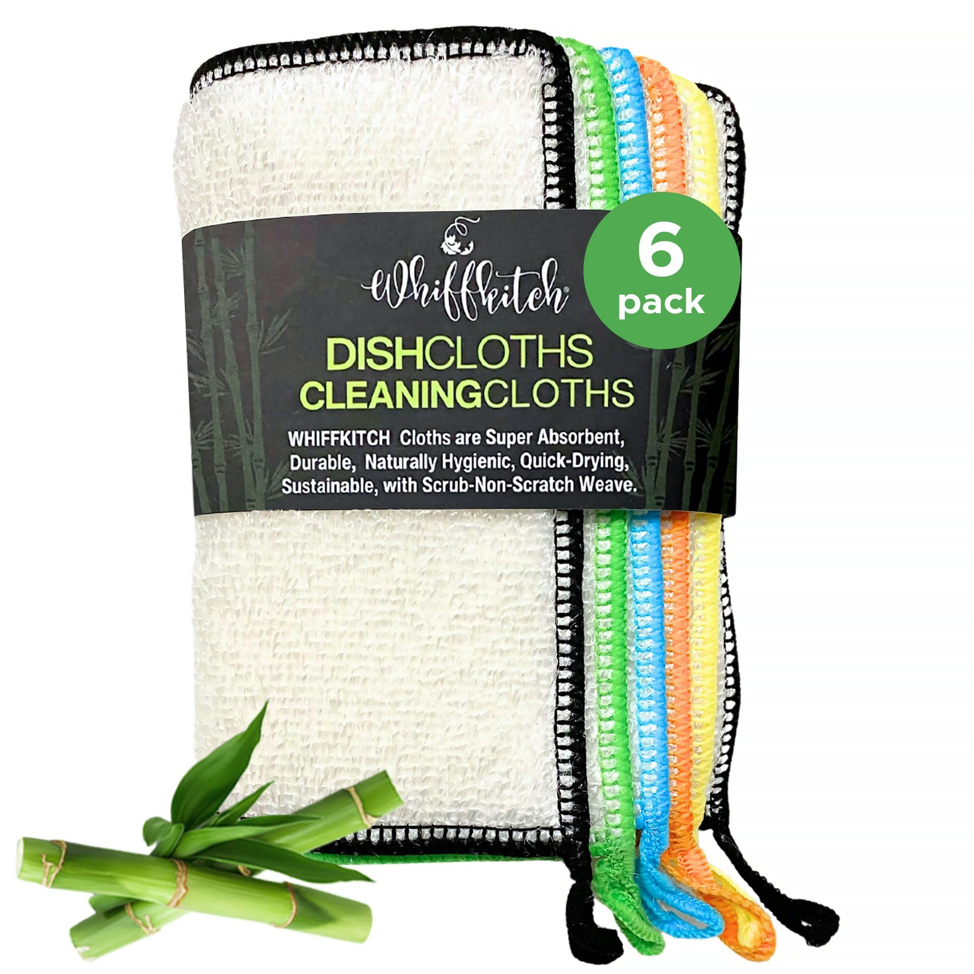 Whiffkitch 6x7 inch dishcloths absorbent for quick cleanup of spills