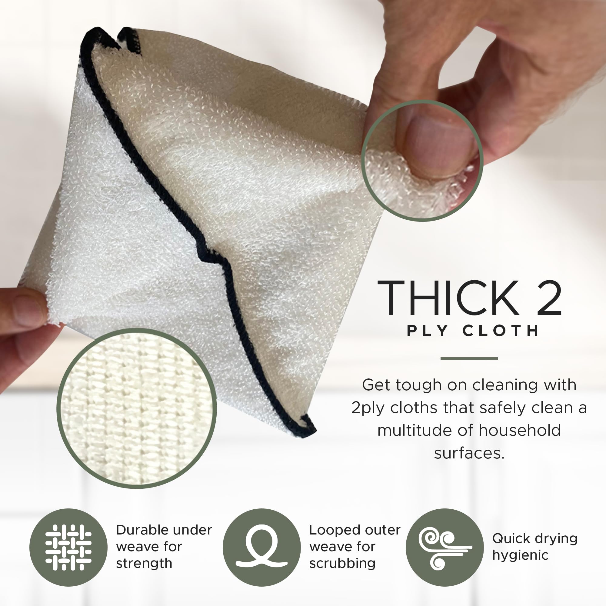 Whiffkitch bamboo-rayon soft cloths provide gentle cleaning on delicate surfaces.