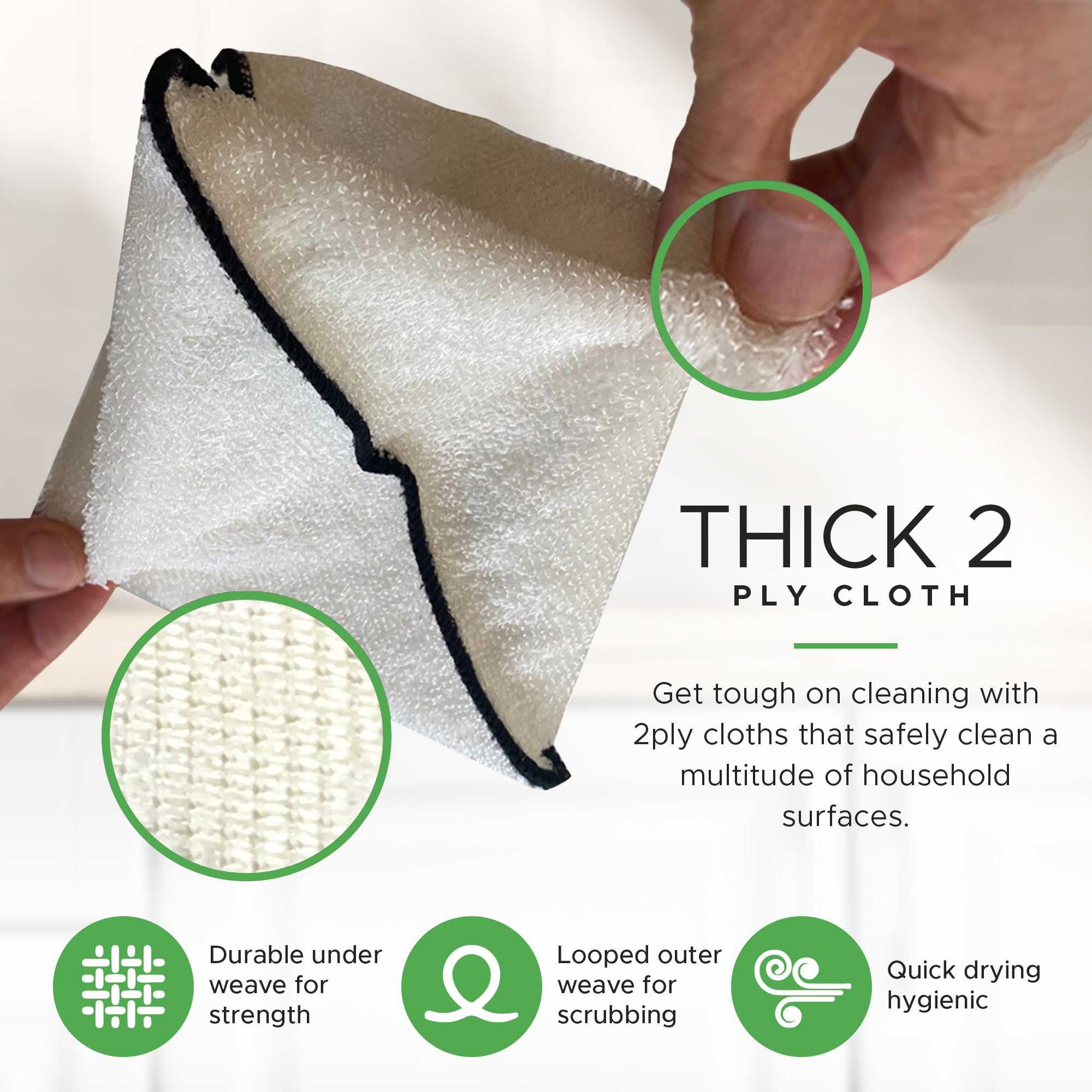 Whiffkitch lint-free dishcloths air-dry quickly after use