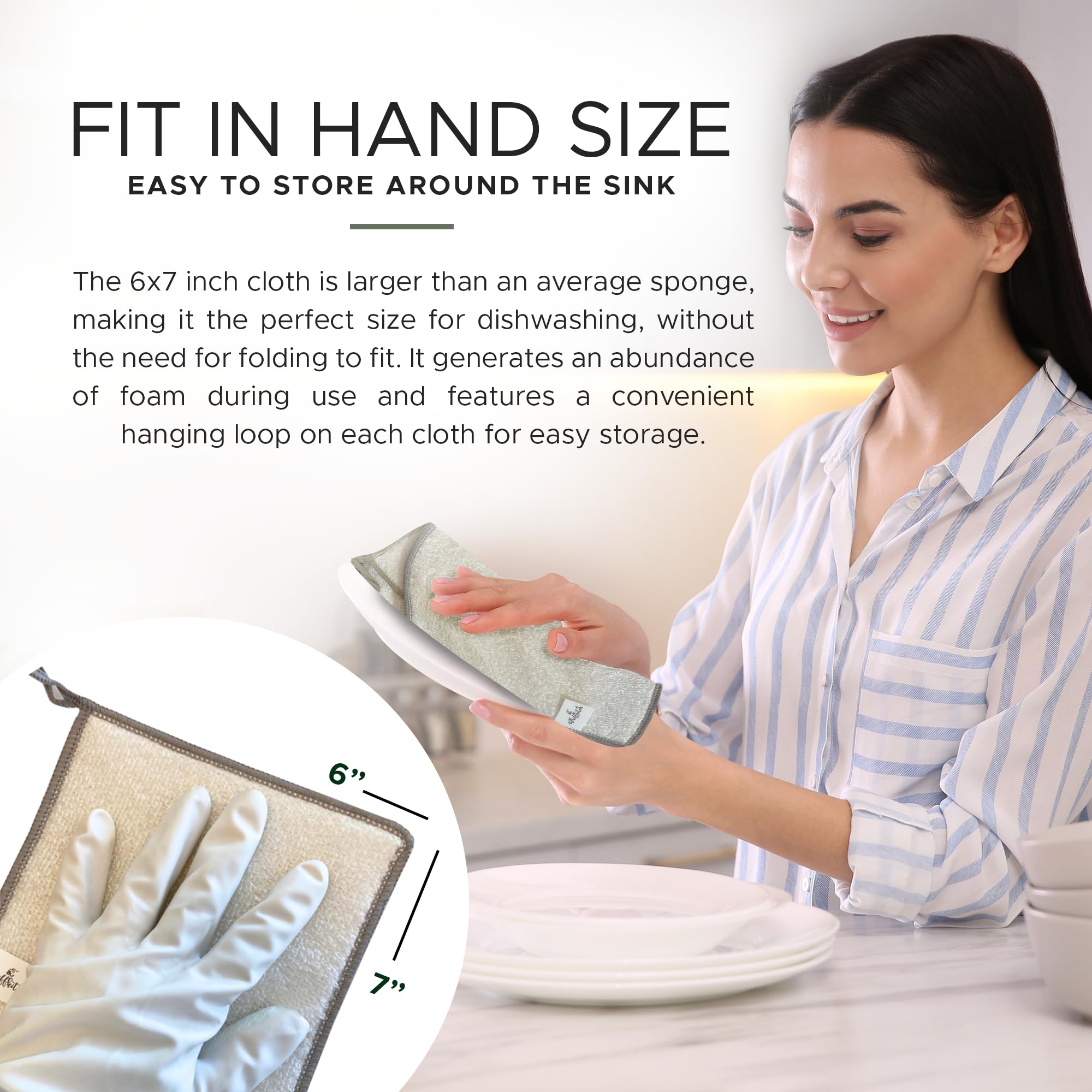 Whiffkitch dishcloths non-scratch surface safe for non-stick pans and glassware.