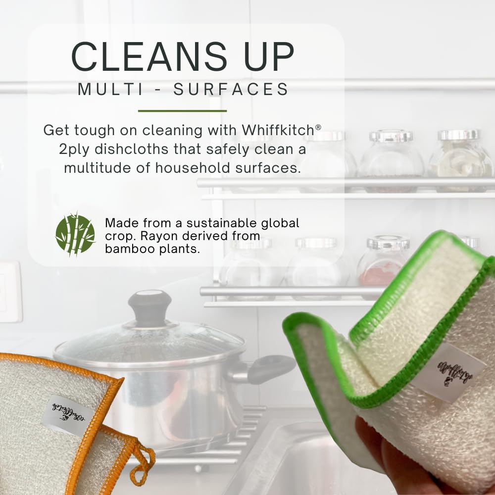 Whiffkitch scrub-nub weave protects non-stick pans during scrubbing