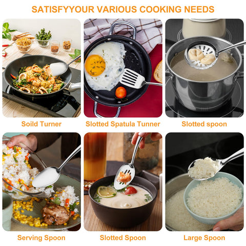 WHIFUTENS 11-piece ladle ideal for soups with a sturdy, balanced grip.