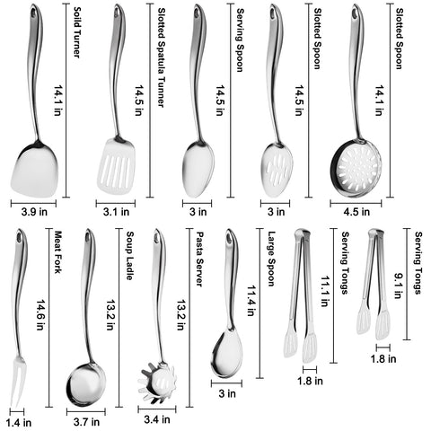 WHIFUTENS 11-piece spoon for stirring sauces with durable stainless steel.