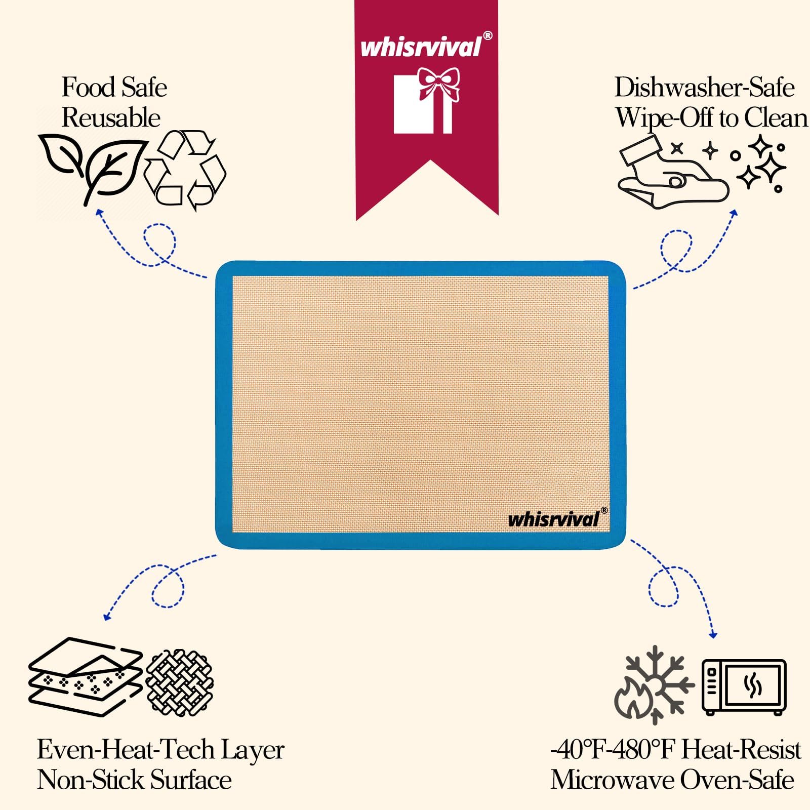 Whisrvival stacked baking mats ready for use and storage.