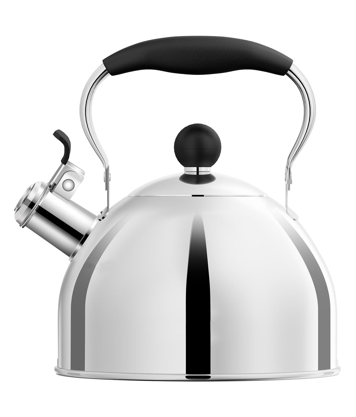 Whistling Tea Kettle body in stainless steel delivers quick boil and lasting durability for daily use.