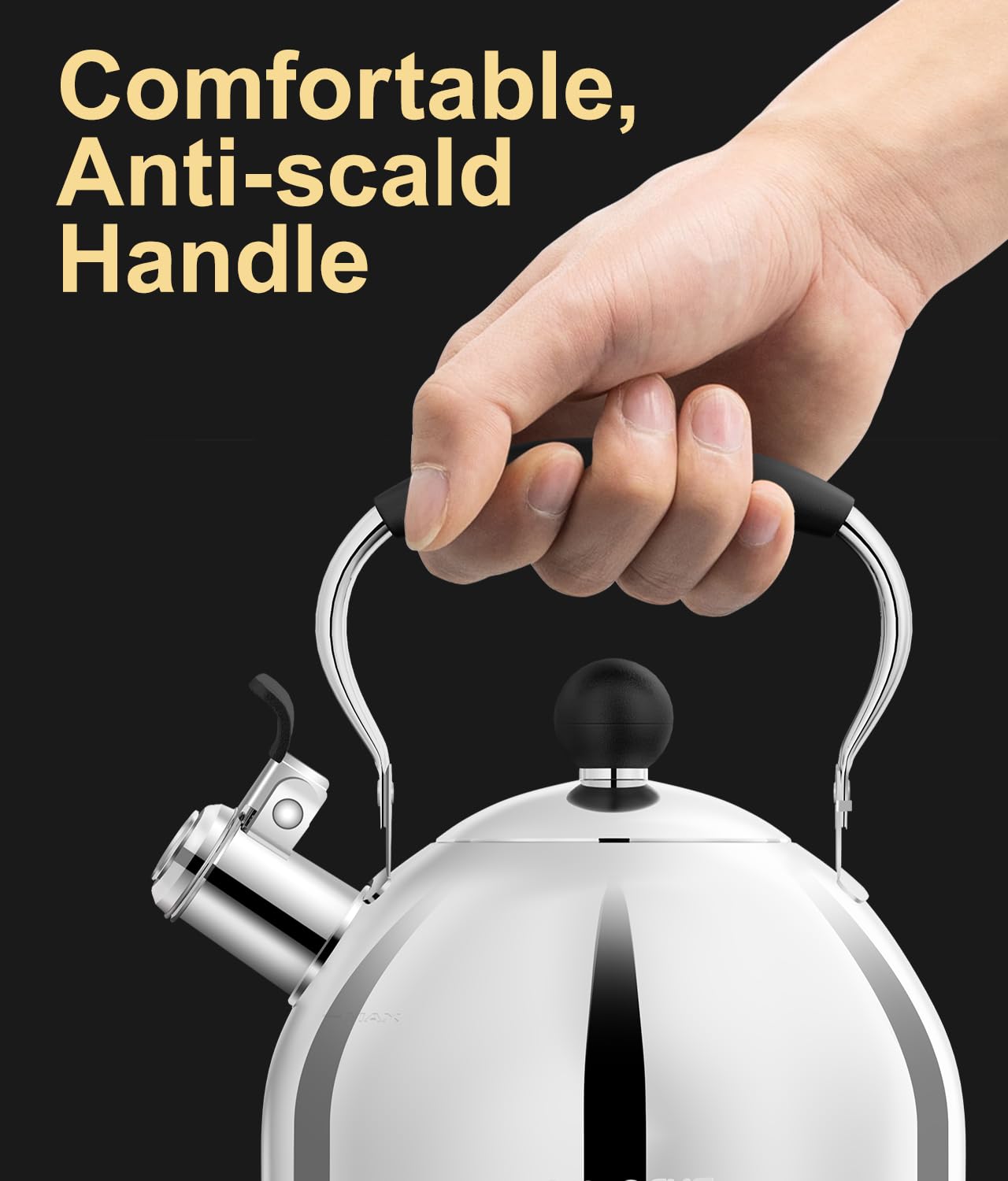 Whistling Tea Kettle whistle clearly signals boiling, helping you start tea or coffee on time.