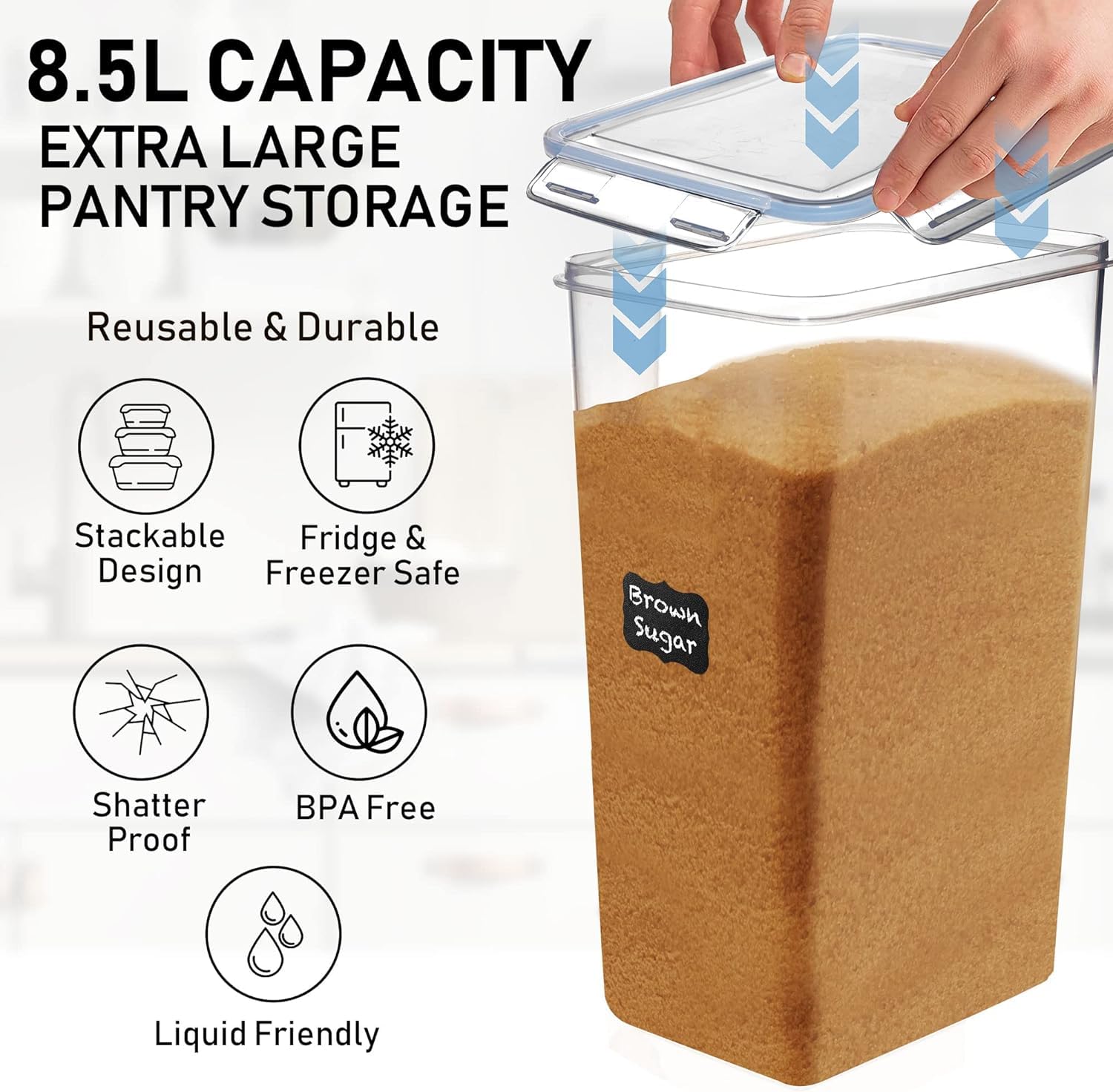 White Feather Supplies BPA-free plastic ensures safe storage of staples.
