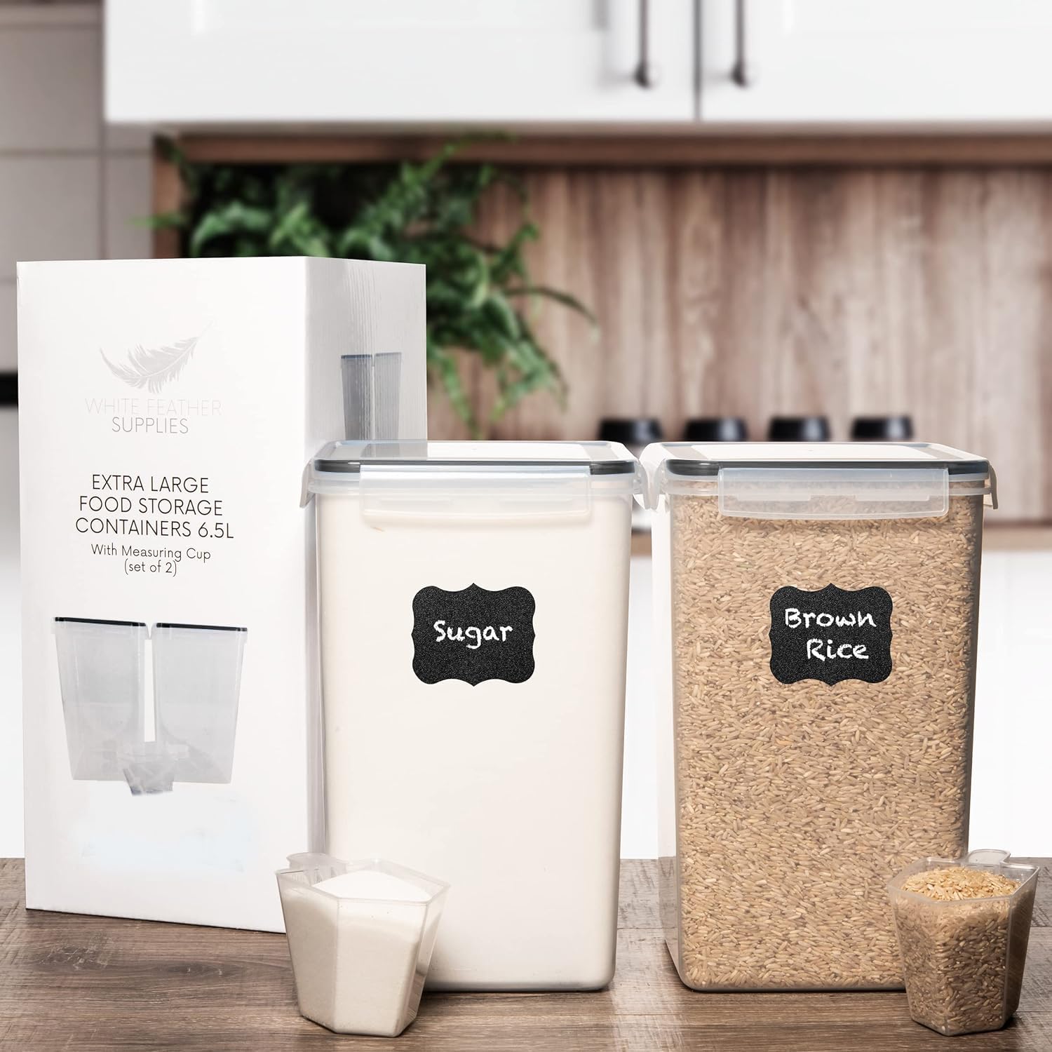 White Feather Supplies dishwasher-safe containers for easy cleaning and reuse.