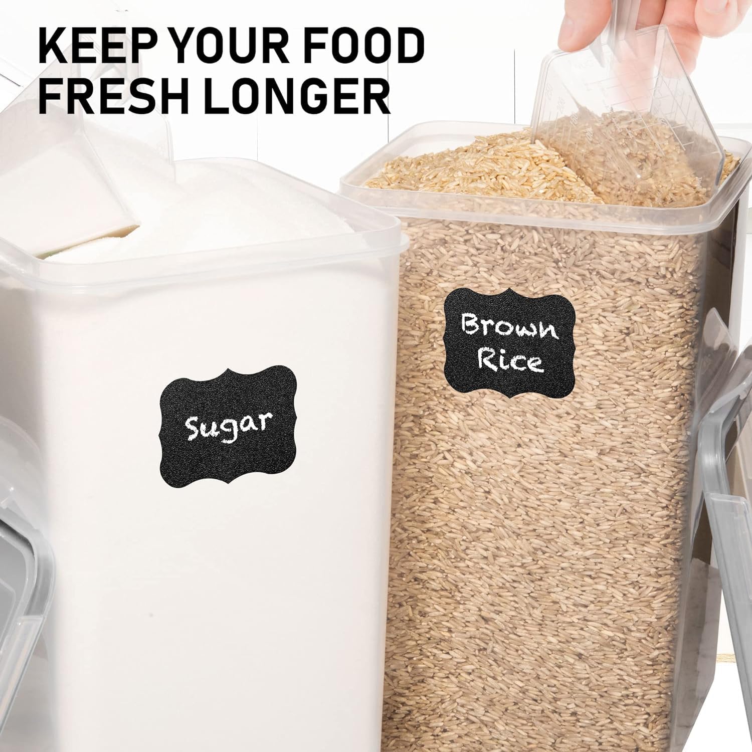 White Feather Supplies durable kitchen storage for bulk staples and baking supplies.