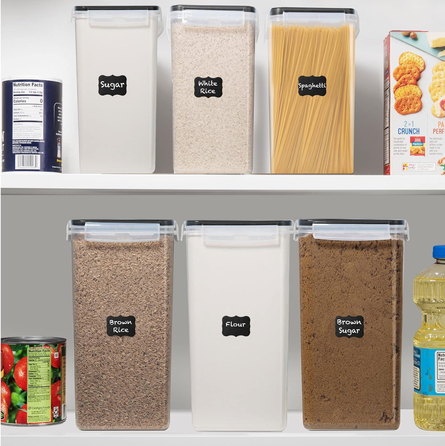 White Feather Supplies measuring cups included with containers.