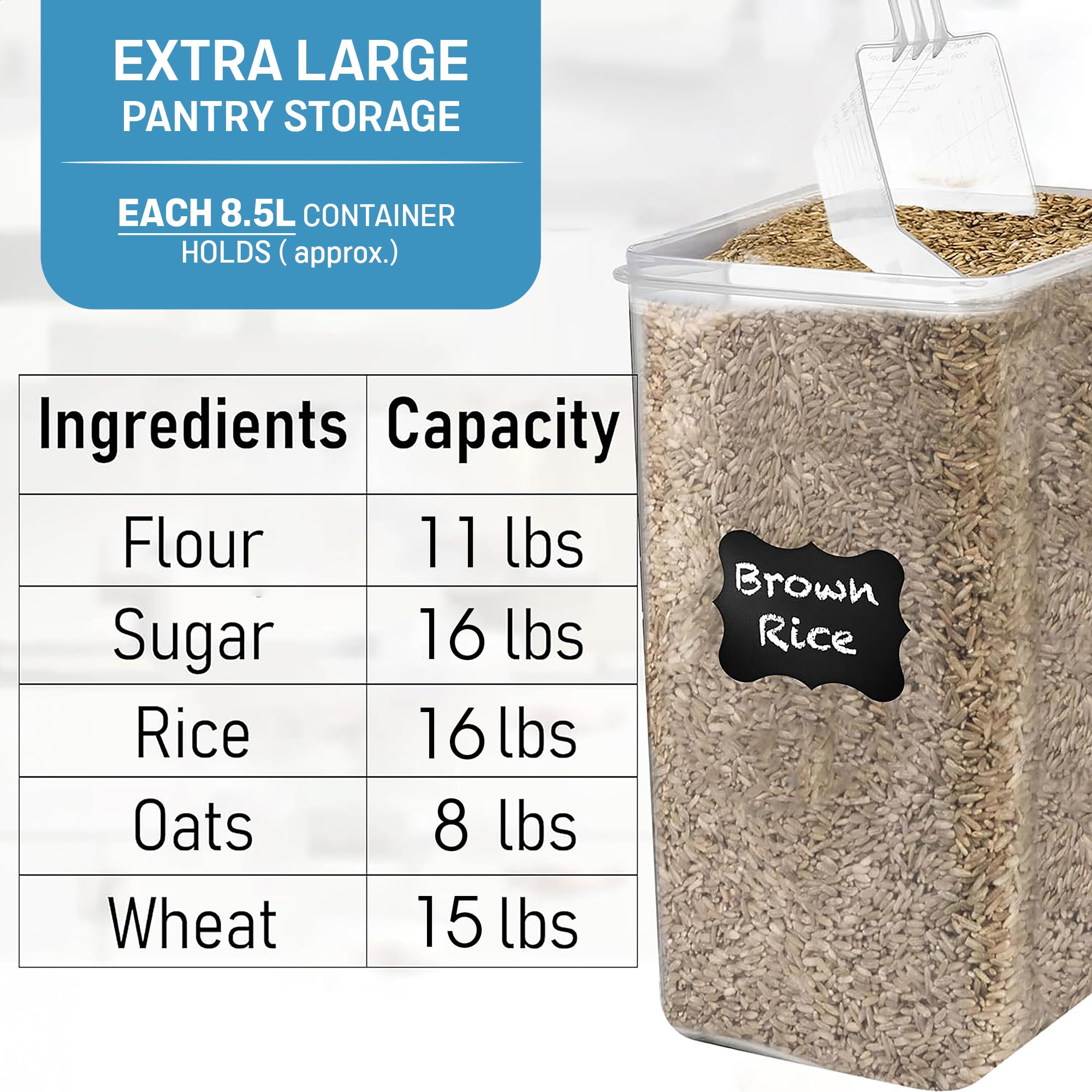 White Feather Supplies stackable container set saves pantry space.