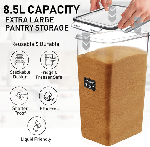 White Feather Supplies sugar storage in airtight container.