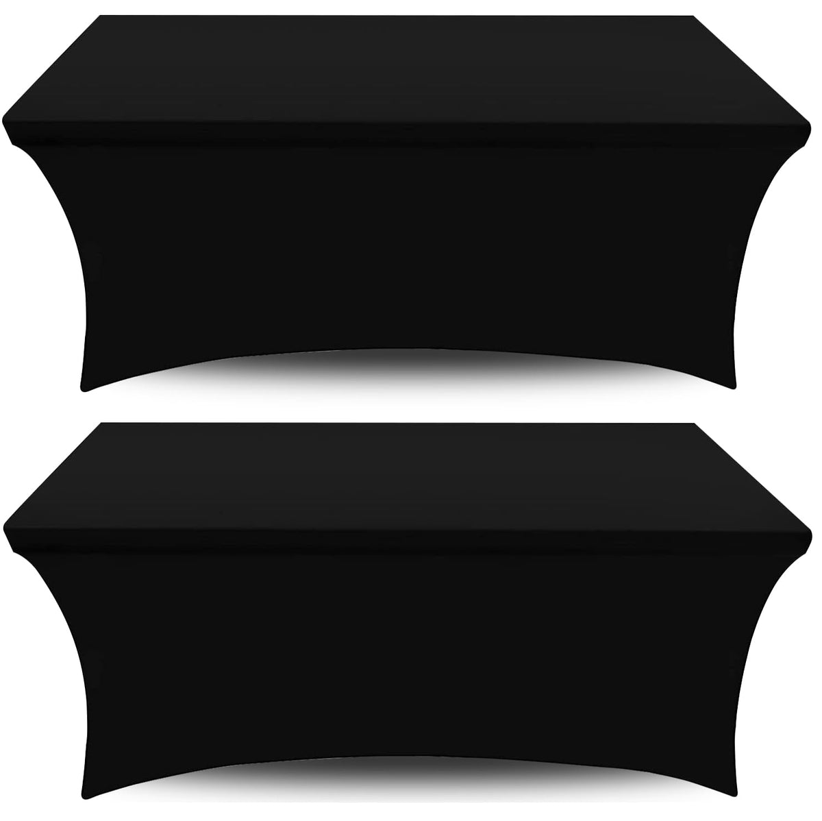 White Classic Black Spandex 6ft table cover for a quick, polished setup.