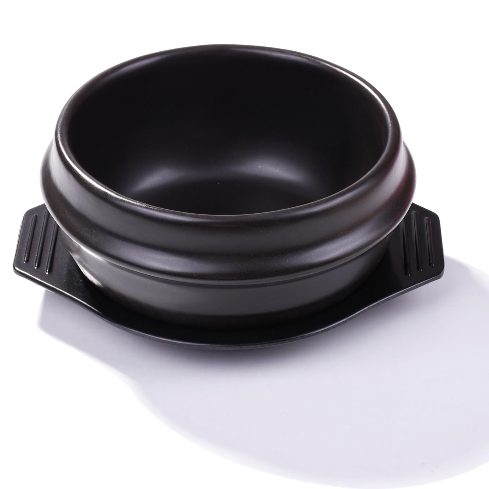 Whitenesser Korean stone bowl close-up showing 6.4-inch diameter, ideal for sizzling bibimbap
