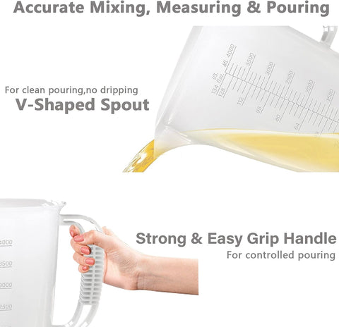 WhiteRhino 134oz capacity suits large-batch mixing and filling.