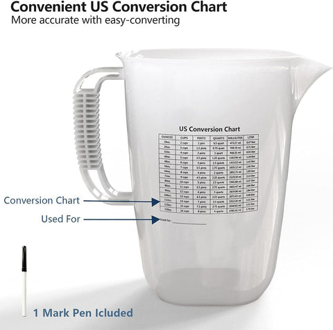 WhiteRhino 1-gallon pitcher handle design enables easy, spill-free measuring.