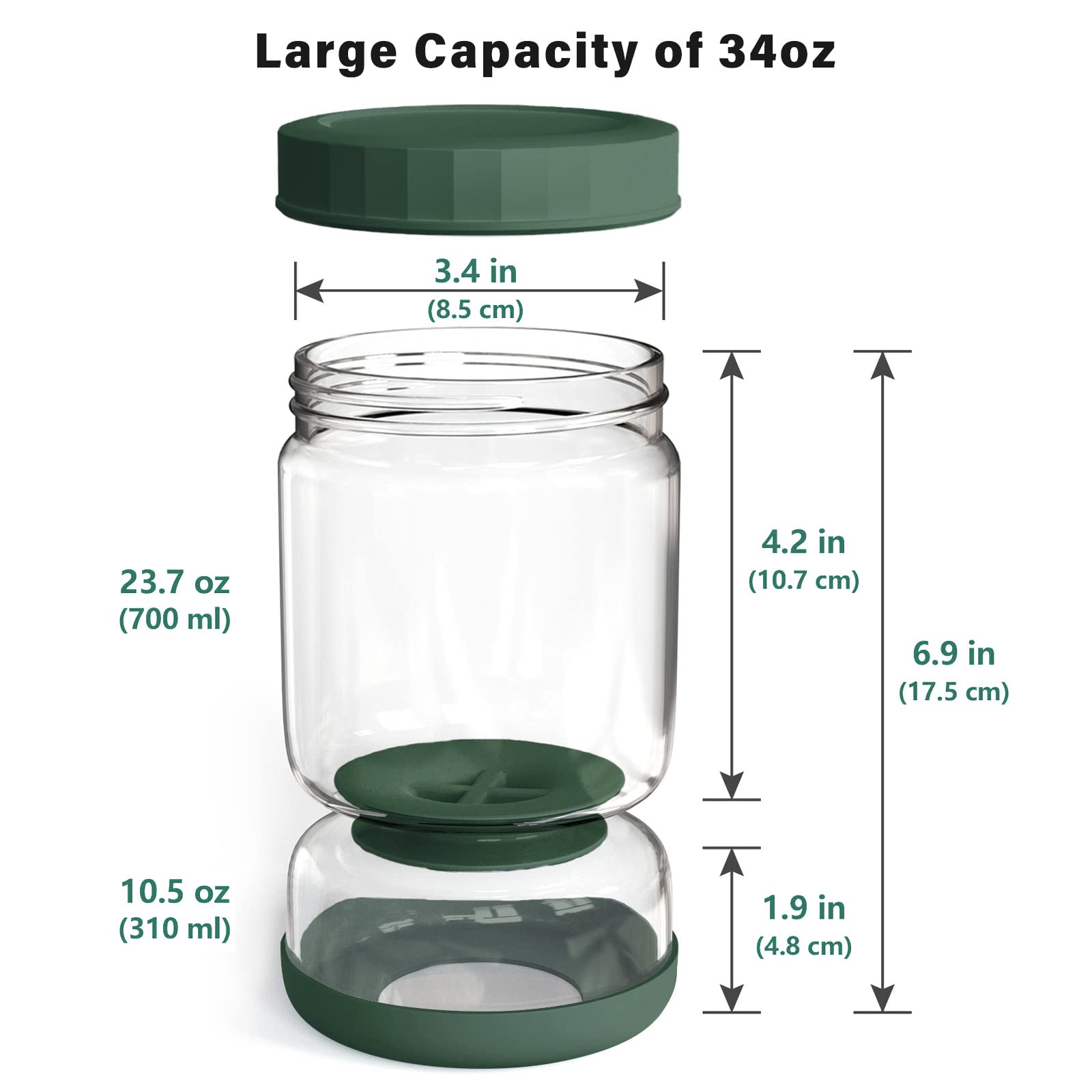 WhiteRhino lead-free borosilicate glass jar for durable storage