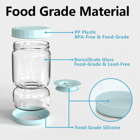 Detachable silicone strainer on WhiteRhino jar enables quick, clean rinsing