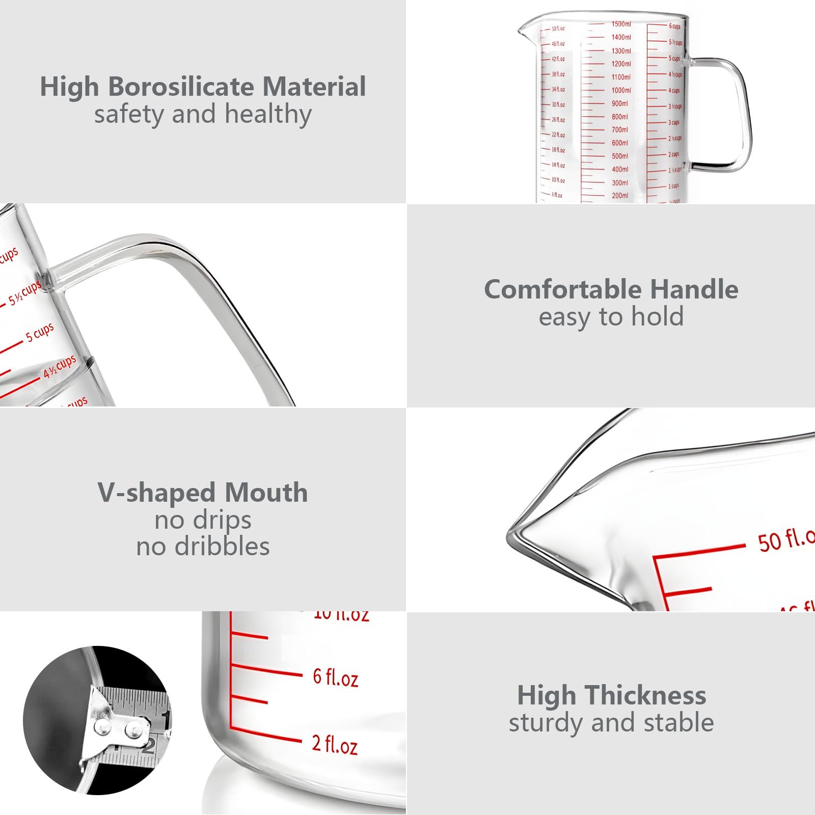 WhiteRhino glass measuring cup is dishwasher-safe for easy cleanup