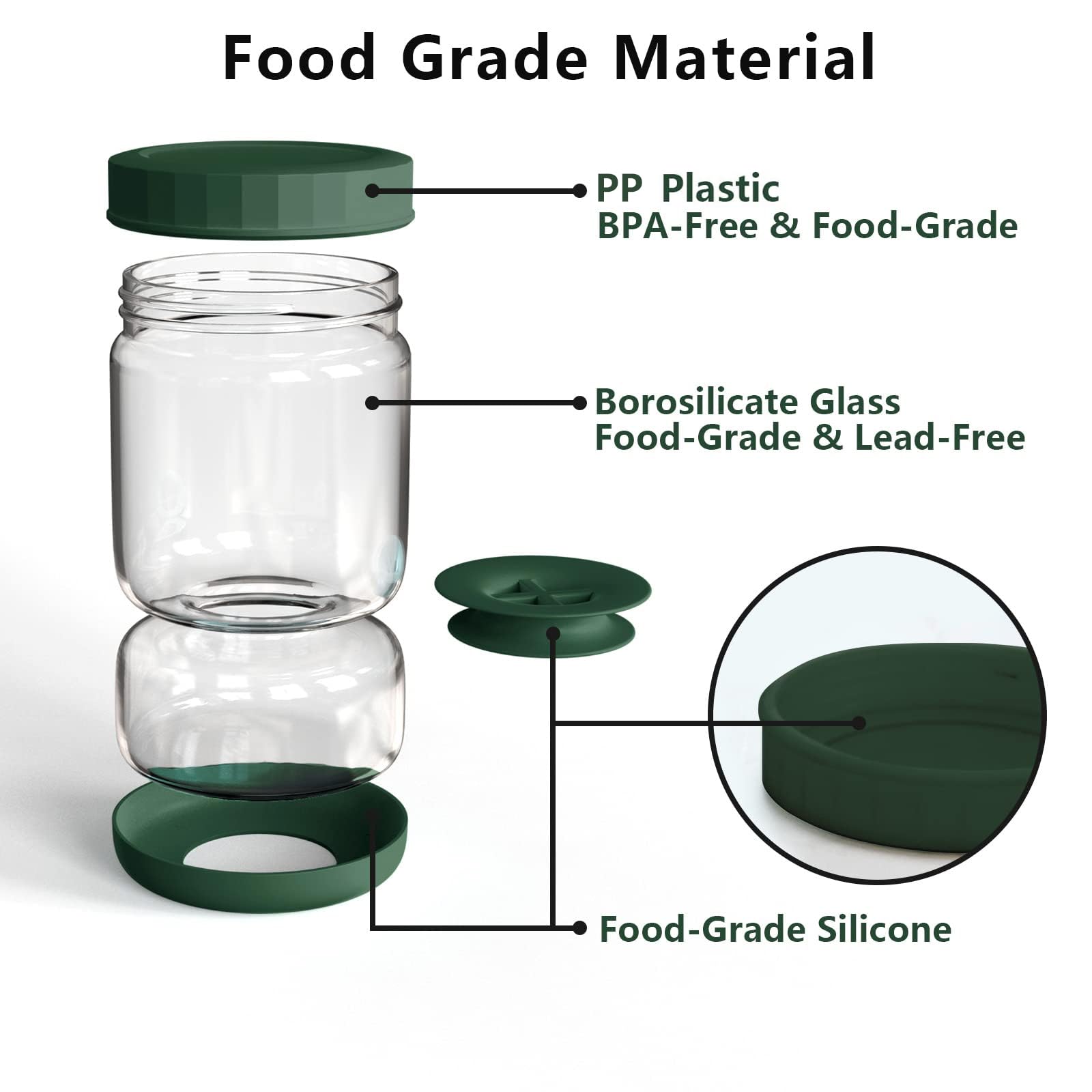 WhiteRhino wide-mouth glass jar stores olives with easy loading
