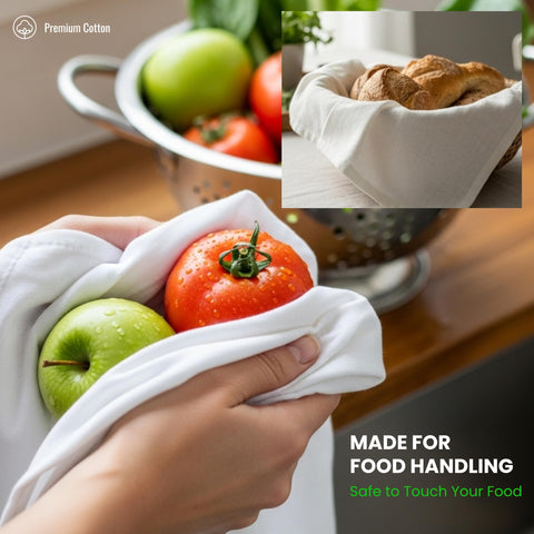 Whitewrap cotton dishcloths great for drying hands, dishes, and food prep surfaces.