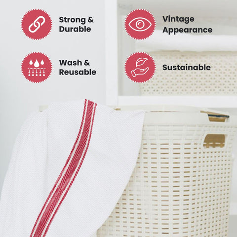 WhiteWrap 15x25 towels provide ample coverage for drying large dishes.