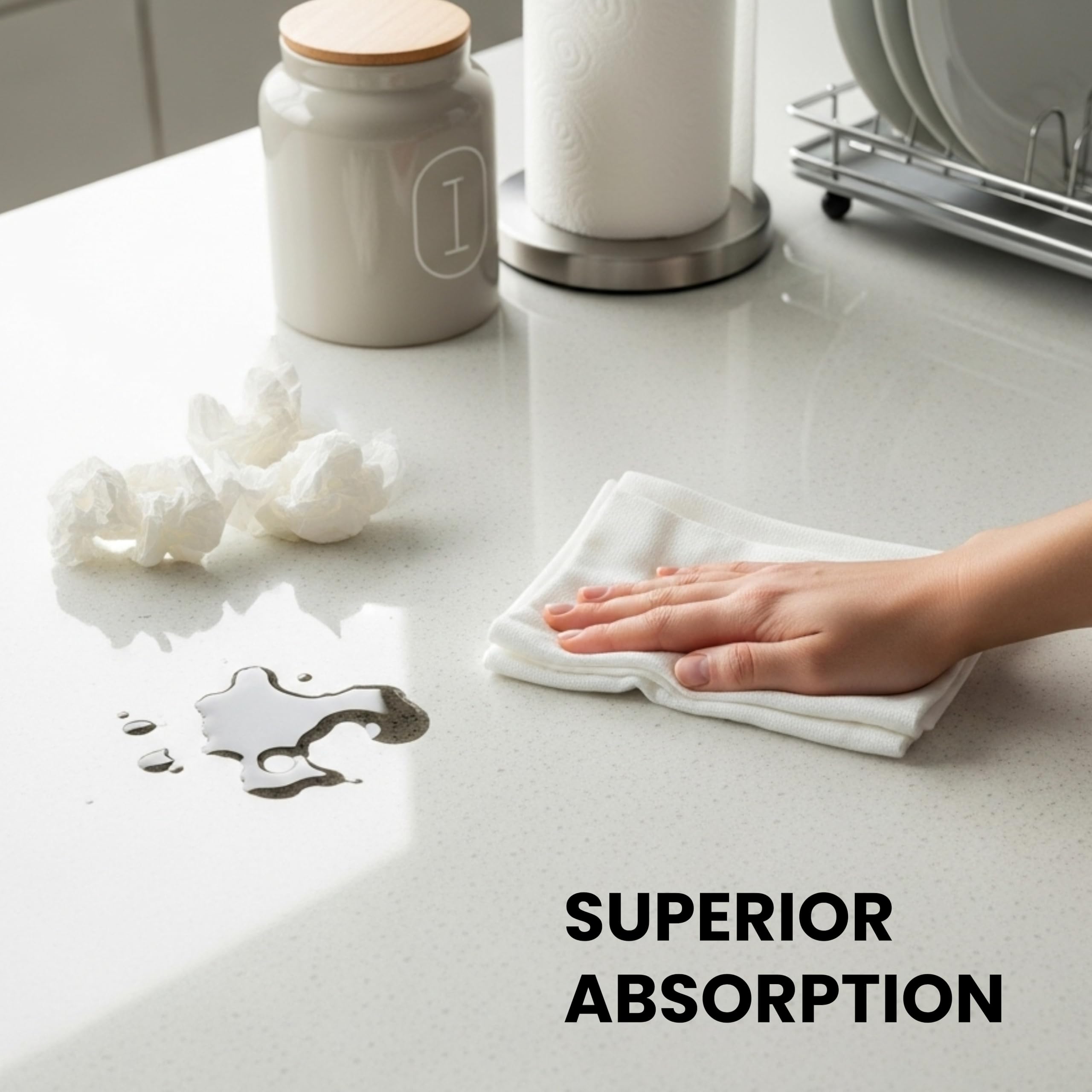 Whitewrap thick absorbent cloths handle spills and daily kitchen tasks.